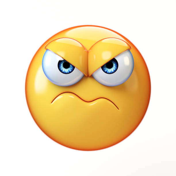 istock Grumpy emoji isolated on white background, frowned emoticon 3d rendering 868647028