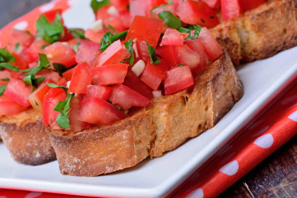 istock Bruschetta with tomatoes in a plate 868650874