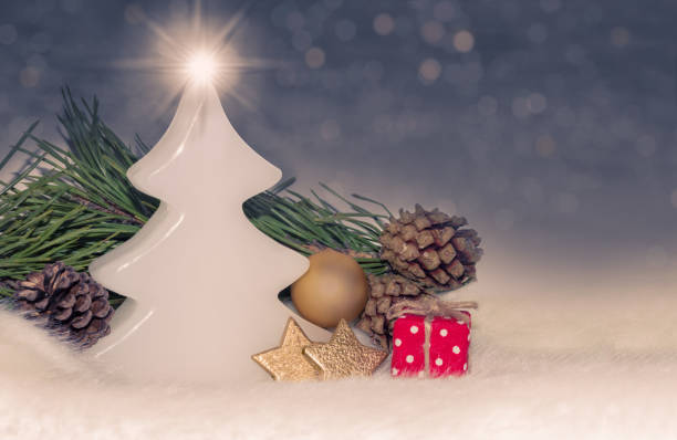 istock Christmas decorations, ornaments with bauble, tree shaped candle, gift 868652484