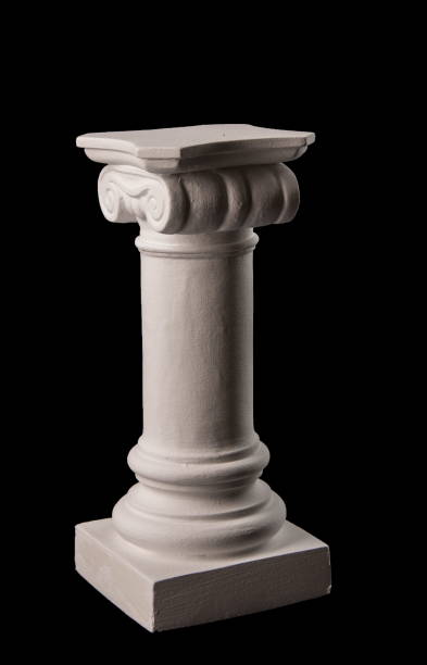 istock plaster graceful decorations on the columns on a black background 868659460