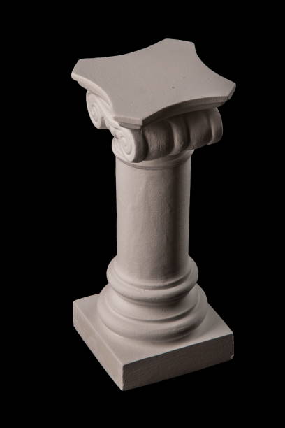 istock plaster graceful decorations on the columns on a black background 868659812