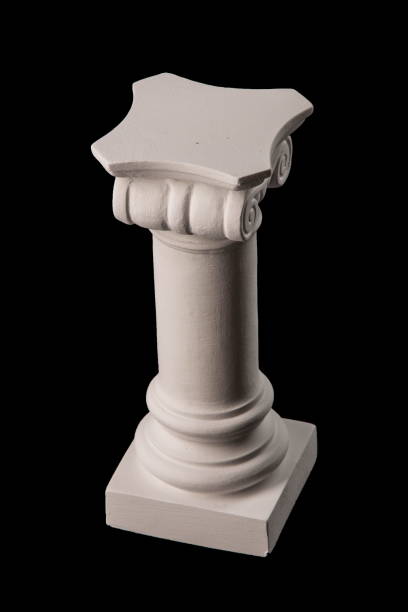 istock plaster graceful decorations on the columns on a black background 868659930