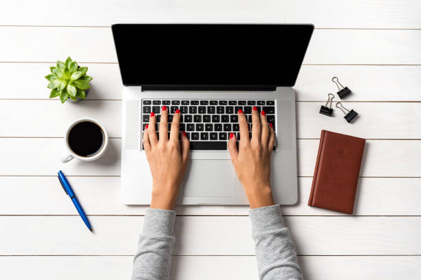 istock Female hands working on modern laptop. 868662052