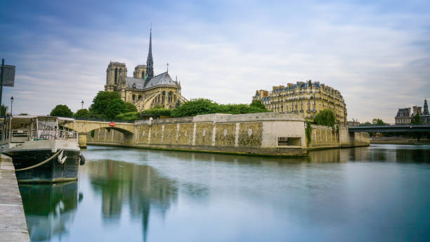 istock Long exposure of The Notre-Dame cathedral Paris 868662110