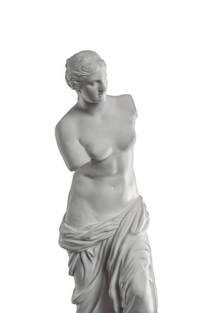 escultura de venus de yeso sobre un fondo blanco, yeso - sculpture women fine art statue marble fotografías e imágenes de stock