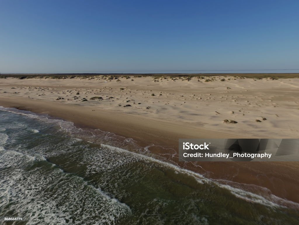 The Texas Gulf Coast A drone view of the Texas Gulf Coast at South Padre Island Padre Island National Seashore Stock Photo