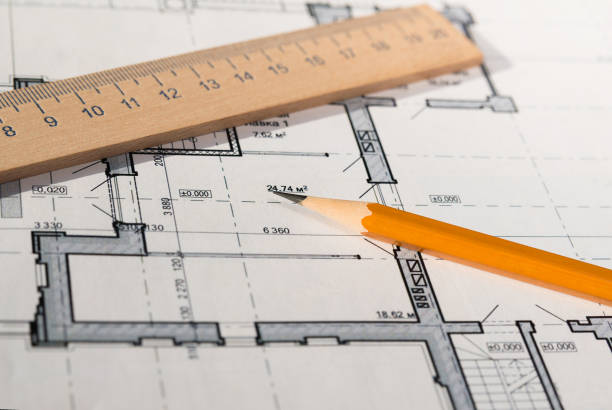 istock In the construction drawing are pencil and roulette 868670674
