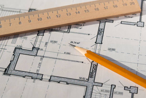 istock In the construction drawing are pencil and roulette 868670760