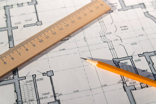 istock In the construction drawing are pencil and roulette 868670784