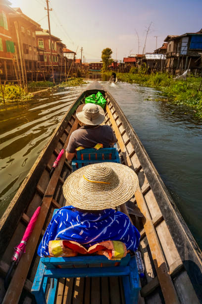 istock Tourist boat on Inle lake, Myanmar 868671774