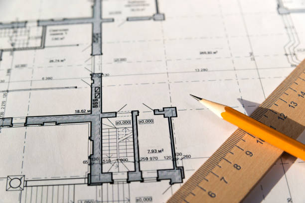 istock In the construction drawing are pencil and roulette 868676402