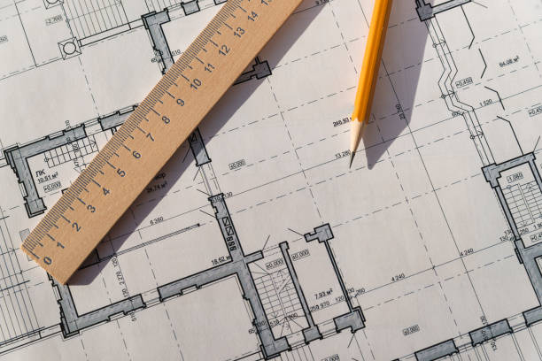 istock In the construction drawing are pencil and roulette 868676428