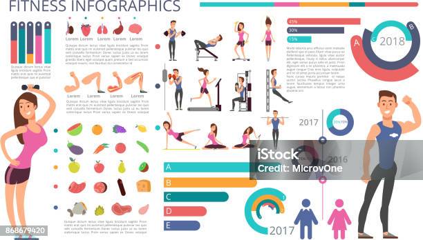 Lactivité Physique Condition Physique Et Mode De Vie Sain Vecteur Infographie Vecteurs libres de droits et plus d'images vectorielles de Graphisme d'information