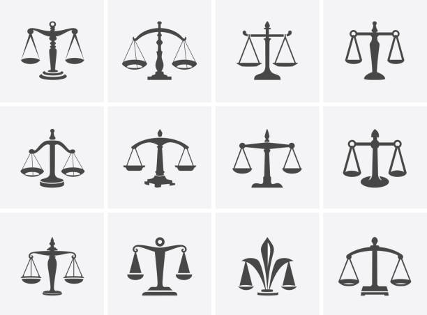 skaluje się nisko - legal system scales of justice justice weight scale stock illustrations