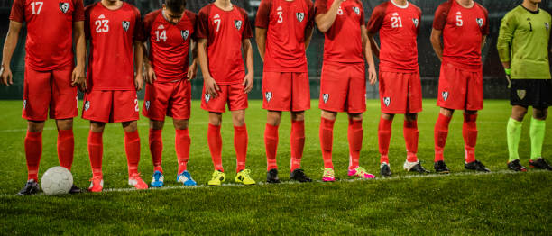 istock Football team standing in a row 868684066