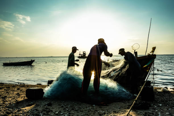 Fishermen on the fishing boatFishermen on the fishing boat