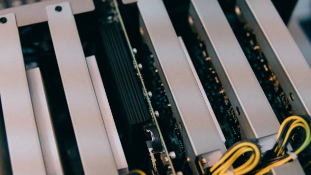 istock farm for mining crypto currency on video cards close-up. Device for mining crypto currency.Mining cryptocurrency.  Machines for mining cryptocurrency, bitcoin. 868692062