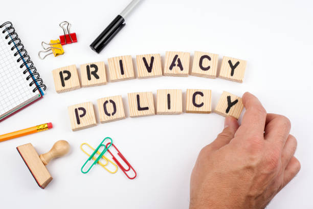 istock privacy policy. Wooden letters on a white background 868692772