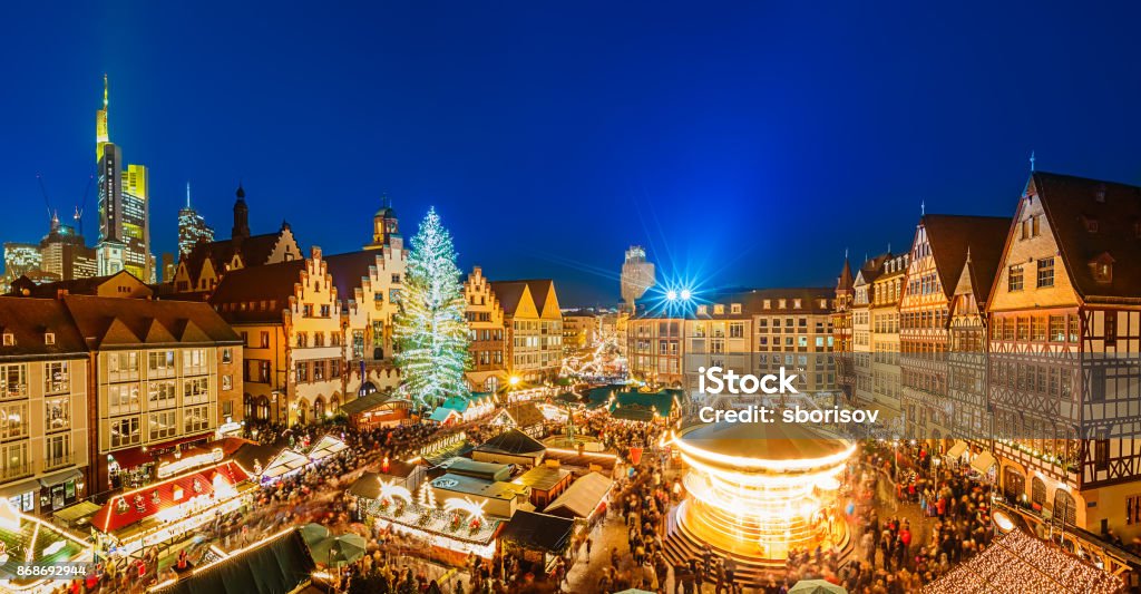 Weihnachts-Markt in Frankfurt - Lizenzfrei Christkindlmarkt Stock-Foto