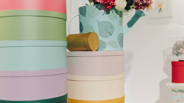 istock gift wrapping close-up. multicolored boxes for gifts 868695740