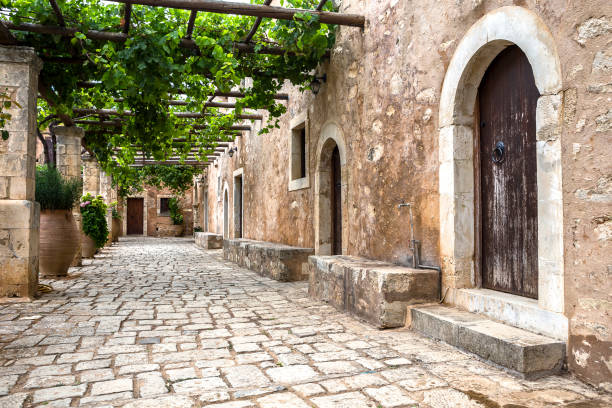 istock Inner yard of Arkadi Monastery, Crete, Greece 868696628