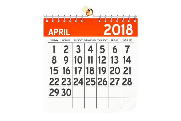 istock April 2018 calendar, 3D rendering isolated on white background 868697356