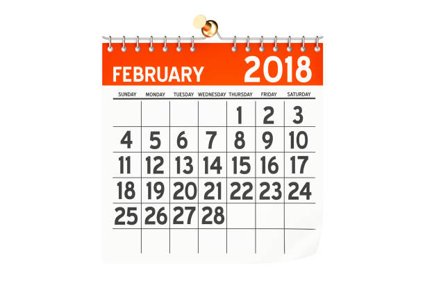 istock February 2018 calendar, 3D rendering isolated on white background 868697546