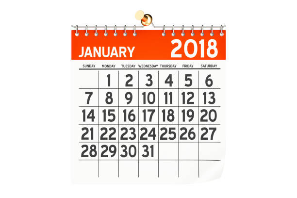 istock January 2018 calendar, 3D rendering isolated on white background 868697632