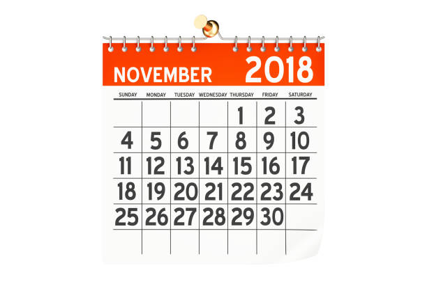 istock November 2018 calendar, 3D rendering isolated on white background 868697712