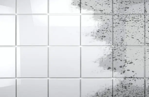 Photo of Clean tile wall bathroom background