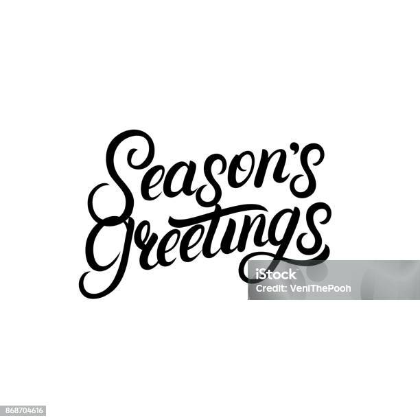 Seasons Greetings Handgeschriebenen Schriftdesign Moderne Pinsel Calligarphy Für Weihnachtskarte Stock Vektor Art und mehr Bilder von Weihnachten