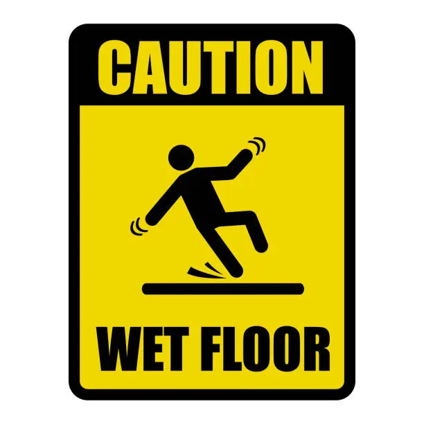 Vector illustration of Wet Floor Warning Sign