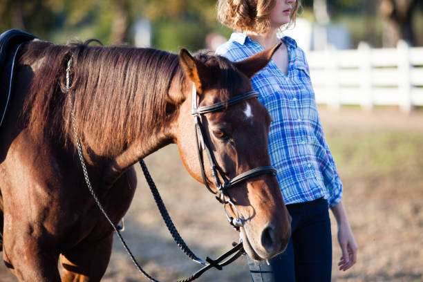 istock Beautiful girl with horse 868707290