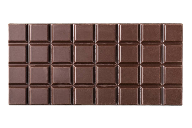 上面白い背景で隔離の苦い、暗いチョコレート ・ バー - chocolate chocolate candy dark chocolate directly above ストックフォトと画像