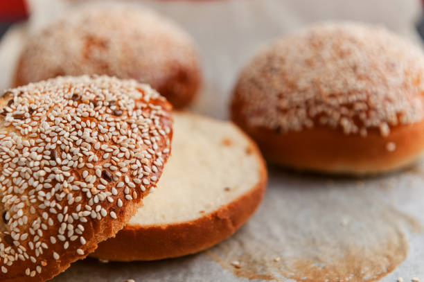 istock homemade burger with sesame seeds and flax 868714002