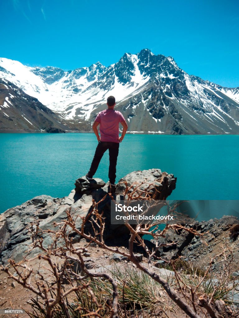 Mountains, Freedom, Chile. Cajon de Maipo Andes Mountain Range Border of Chile and Argentina Argentina Stock Photo