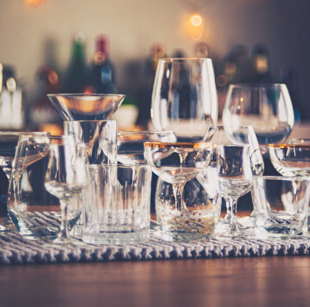 istock Party background with defocused bottles and empty glasses 868717376