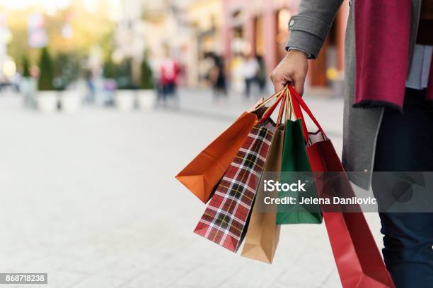 Man At The Shopping Stock Photo - Download Image Now - Shopping, Retail, Christmas