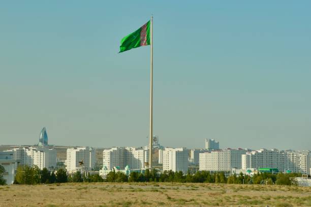 istock Ashgabat panorama, with Ashgabat Flagpole in foreground 868724592