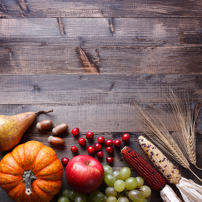 Classic autumn and Thanksgiving background with copy space.