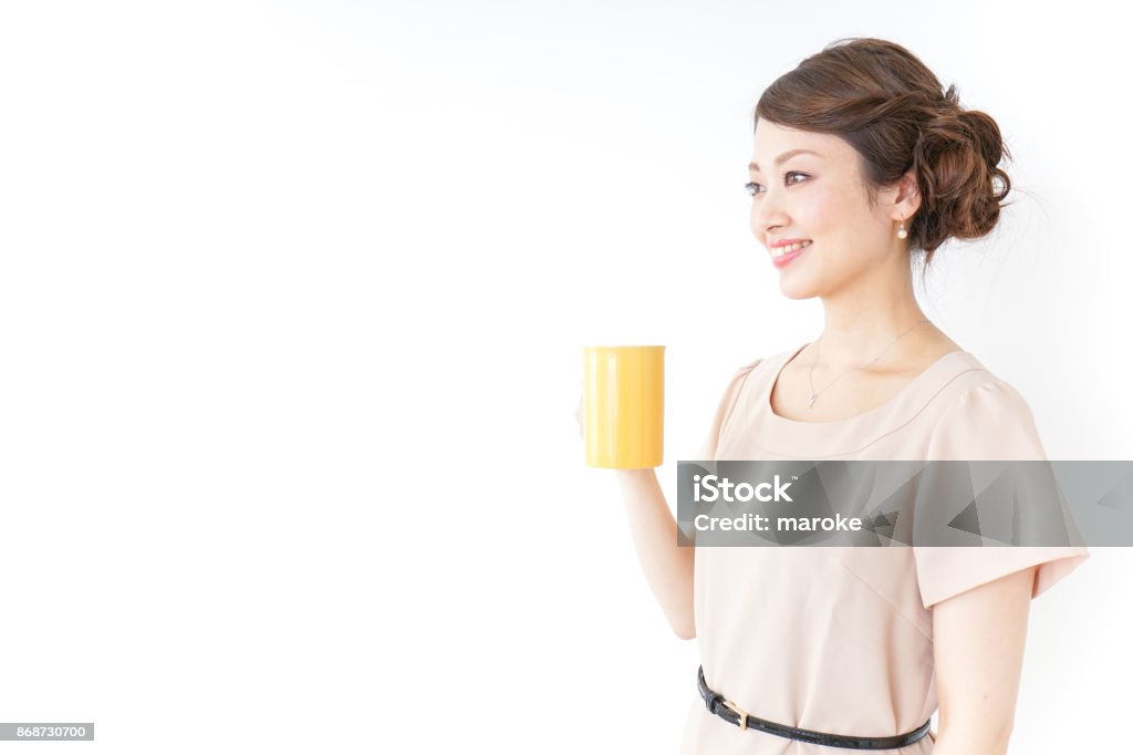 woman having a mug Drink Stock Photo