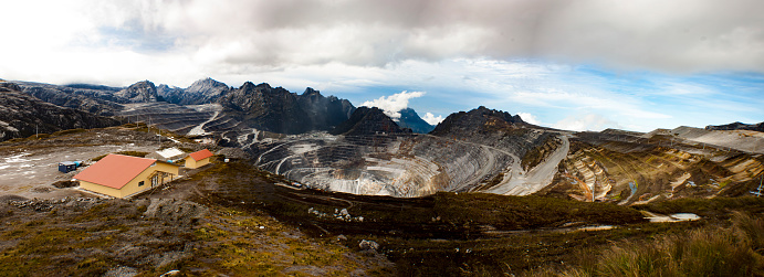 Wide shot of the Grasberg Mine Panorama, Papua, Indonesia
