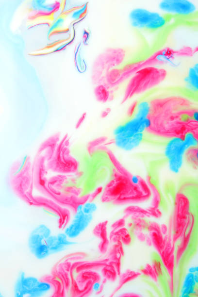 Abstract space background, multi-colored paints in liquid magma flow, climatic zones, creative pattern for designer
