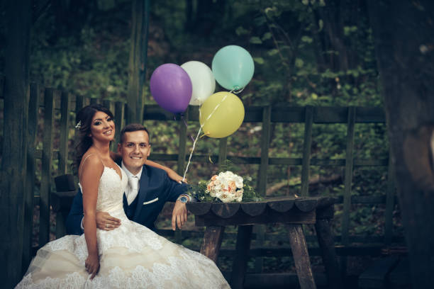 istock Wedding couple in nature 868740314