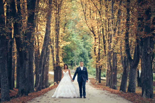 istock Wedding couple in nature 868740674