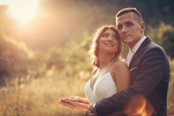 istock Wedding couple in nature 868744198