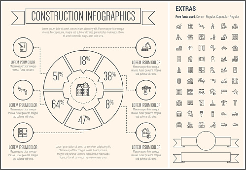 Building Line Graph Construction Line Design Infographic Template Stock Illustration ...