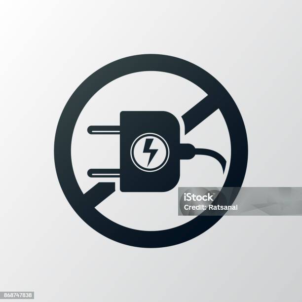 No Plugging Usb Sign No Plug Sign Stock Illustration - Download Image Now - Computer Graphic ...