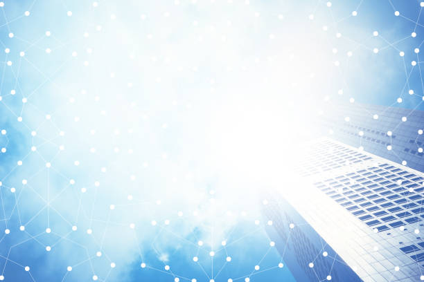 istock Smart city and internet with network - communication connection on city building background, technology concept. 868752714