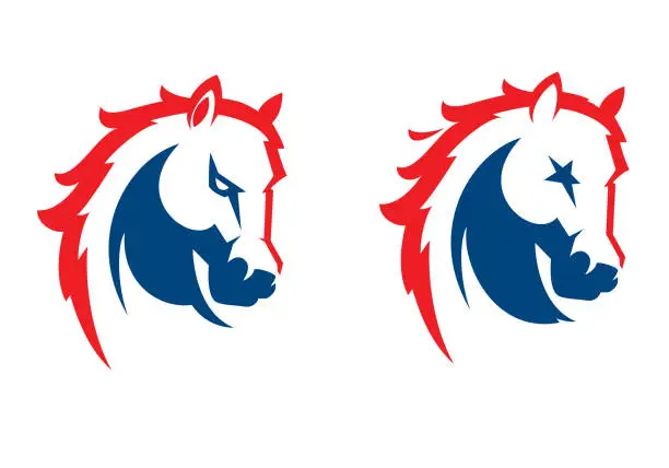 Vector illustration of Mustang head sport mascot